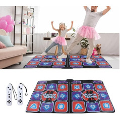 Dance Mat, Dance Mat for Kids and Adults, Musical Electronic Dance Mat, Music Dance Pad, Double Player Exercise, Foldable Electronic Dance Mat for Early Education for Living Room with AV-K