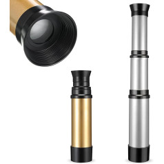 Xuhal Pack of 2 Pirate Spyglass Telescopic Pirate Telescopic Toy, Pirate Theme Party Telescopes Mini Telescope Toy for Party Favour Supplies, sudraba un zelta krāsā