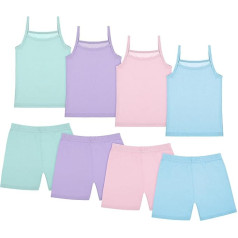 Hercicy 8 iepakojumi Toddler Tank Tops meitenes un deju šorti bez piedurknēm siksnas Crop vingrošanas vingrošanas jogas šorti baletam