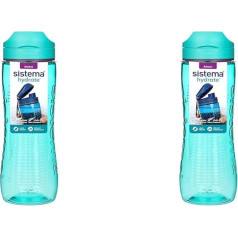 Sistema Hydrate Tritan Active sporta ūdens pudele | 800 ml | Ūdens pudele, kas necaurlaidīga | Bez BPA | (2 gabali)