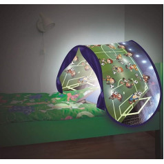 BEST DIRECT Gultas tunelis Sleepfun telts Gultas telts (1 gab.), Iznirstošā telts, ar lasīšanas lampu un uzglabāšanas maisu, 70 x 200 cm, Futbols (zaļa)