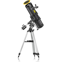 Bresser Spiegelteleskop Pollux 150/1400mm katadioptisches Spiegel-System mit Smartphone Kamera Adapter und hochwertigem Sonnenfilter, inklusive Montierung, Stativ und Zubehör