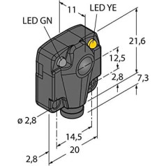 3044755 - Q10RP6RQ, optisks sensors Caur-ceļu sensors (uztvērējs), miniatūrs sensors