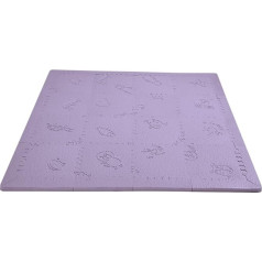 LuBabymats Mini Travel Puzzle Mat for Babies, Extra Foam EVA Padding, 110 x 110 cm, Purple