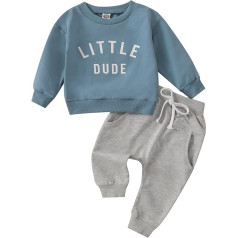 ZZLBUF Toddler Baby Boy Autumn Winter Clothing 2-Piece Set Casual Letter Crew Neck Sweatshirt Tops Trousers Outfits