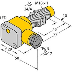 Turck Induktivitātes sensors nicht bündig NPN, Schließer NI10-G18SK-AN6X