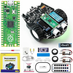 Yahboom Raspberry Pi Pico robotu komplekts Bērni Pieaugušie Kodēšana Elektronika Programmējamie robotizēti DIY rotaļlietas MicroPython App Control Dāvana 12+ programmēšana Šķēršļu izvairīšanās Python