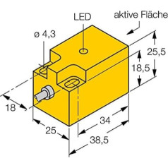 Turck Induktivitātes sensors nicht bündig NPN, Schließer NI10-Q25-AN6X