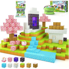 Magnētiskie klucīši - Build Mine Magnet World Cherry Blossom Set, magnētisko klucīšu konstruktori Bērnu rotaļlietas STEM Montessori sensorās rotaļlietas zēniem un meitenēm vecumā 3-4 5-7 6-8 gadi, bērnu rotaļlietas maziem bērniem 3+ gadiem