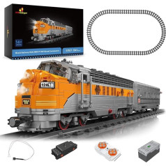 JMBricklayer Technik 51107 Remote Controlled Electric Train Toy with LED Light & Train Railway, EMD F7 WP Diesel Locomotive Model Kits for Adults, Gift for Railway Lovers (1541 Pieces)