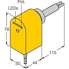 Turck Eintauchsensor FCS-HA2P-VRX/24VDC/AL115 6M 6870725 Darbības diapazons (Bereich): 19,2-28,8 V/D