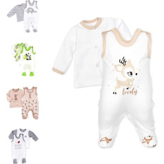 Bērnu saldumi Unisex komplekts no 2 Baby Romper un krekliņš meitenēm un zēniem / bērnu apģērbu komplekts no organiskās kokvilnas jaundzimušajiem un maziem bērniem dažādos izmēros - 68