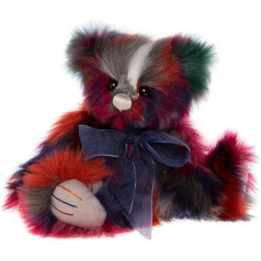 Charlie Bears Piggledy 2023 Teddy Bear Multicoloured Soft Plush Stuffed Toy with Bow Collectible Cute Small