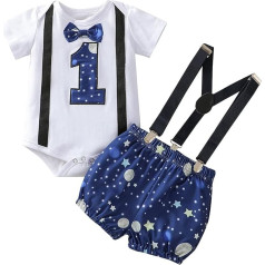 aaSccex Baby Strampler Hosenträger Kindershorts Jungenoutfit First Starrys Bowtie Geburtstag Sky Boys Outfits & Set Cowboyhut Baby Junge