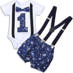 GUSUTZX Baby Jungs Herren-Hosen Trägerlos Outsider jährlicher Geburtstag Jungen Outfits & Set Babykleidung Set Jungen Mädchen Kleidung