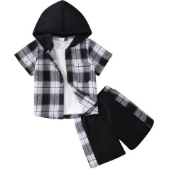 GUSUTZX Toddler Boys īsām piedurknēm svītrām izdrukas bērnu apģērbu komplekts Coat topi šorti bērnu bērnu komplekts apģērbs bērnu apģērbu apģērbs apģērbs apģērbs