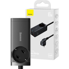 Baseus GaN5 Pro Adapteris / Lādētājs / Pagarinātājs 2xUSB / 2xUSB-C / AC / 65W