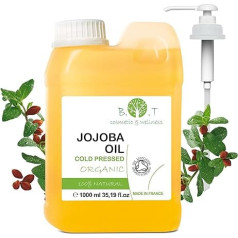 Jojobas eļļa - organiskā tīra aukstā spieduma sejas eļļa ķermeņa eļļa masāžas eļļa bārdas matu eļļa skropstu eļļa ādas eļļa lūpu eļļa galvas ādas eļļa nagu eļļa kosmētikas līdzekļi - 1000 ml 1 L