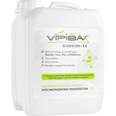 ViPiBaX Giardien Ex Professional Line Mop Concentrate Sodium Bleach Biocide 4-Disinfectant Against Giardia, Bacteria, Fungi, Viruses in the Environment of Dogs, Cats, Other Animals, 5L, PROWK5000