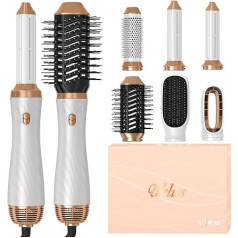 Air Styler Set 6 in 1, UKLISS Stylingbürsten Ionen Haartrockner mit Warmluftbürste Rundbürstenföhn Airflow Lockenstab Automatisch, Haarglätter Bürste Haarstyler für Trocknen, Glätten, Volumen, Locken