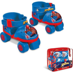 Mondo Toys - Marvel Spiderman Rollschuhe, verstellbar von 22 bis 29 - Komplektas su permatoma dėže, ellenbogenschützer ir Knieschoner - 18390