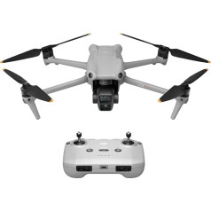 DJI Air 3 (DJI RC-N2) drons ar 2 primārajām kamerām (vidēja tālskata/platleņķa kamera), 46 min maksimālais lidojuma laiks, daudzvirzienu izvairīšanās no šķēršļiem, 48 MP fotoattēli, 4K/60fps HDR video, O4, C1 sertifikāts