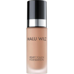 Malu Wilz Velvet Touch Foundation Delicious Toffee Beige 30ml I Skincare Make up für makellosen Teint I Kaschiert Unebenheiten, Augenringe, Fältchen