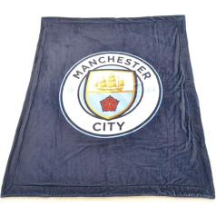 USP Manchester City FC Team Ultimate Unisex flīsa sega, tumši zils, 178 x 153 cm