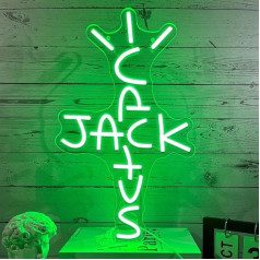 XJNOLGXIQU Cactus Jack Neon Sign Green Cactus Jack LED Sign for Wall Art Neon Light Rap Talking West Coast Luminous Hanging Sign Piemērots telpu sienu apdare Bar Party Club