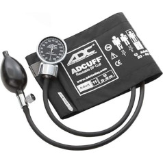 ADC Aneroides ADC asinsspiediena mērītājs Diagnostix 700 Premium kabatas izmēra profesionālai lietošanai ar neilona asinsspiediena manšeti Adcuff, pieaugušajiem, melns