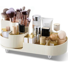 BTGGGG Make-up Organizer mit 360° drehbarem Make-up-Pinselhalter, Hautpflege-Aufbewahrung für Schönheit, Parfums, multifunktionales Kosmetik-Organizer-Display für Badezimmer, Schlafzimmer, Kommode,