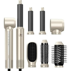 Karstā gaisa birste Airstyler komplekts 6 in 1 matu stilists Negatīvie joni Matu fēns ar lokšķēru Curling Iron Curling Brush Round Brush Matu taisnotāja birstes Matu veidošanas birstes Matu žāvētājs Aksesuāri Ideja Dāvanas sievietēm