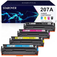 STAROVER 207A tonera kasetne, kas ir saderīga ar HP 207A 207X W2210A W2211A W2212A W2213A W2210X W2211X W2212X W2213X priekš HP Color Laserjet Pro MFP M283fdw M283fdn M282nw M255dmmw M255nw M255nw