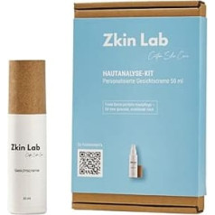 Zkin Lab ādas analīzes komplekts ar sejas krēmu 50ml - Vegāniskā kosmētika Personalizēta ādas kopšana Novērš ādas novecošanos Atbalsta ādas problēmu risināšanu