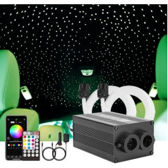 CHINLY Bluetooth 12 W RGBW Twinkle LED Fibre Optic Star griestu lampu komplekts App / tālvadības pults Jauktas 400 gabali * (0,5 + 0,75 + 1,0 mm) mājām / automašīnām