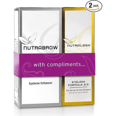 Nutracosmetic NutraBrow Eyebrow Enhancer & Nutralash Eyelash Formula 2.0 Value Set I Blīvas uzacis un garas skropstas 6-12 nedēļu laikā I Serums skropstu un uzacu augšanai I 3 ml un 1 ml