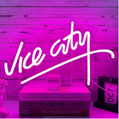 PILOYINDE Gta Neon Sign Vice City Neon Sign Gta LED Sign Gaming Decoration Neon Sign for Wall Decoration Playroom LED Lettering Playroom Decoration