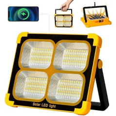 100 W LED Construction Spotlight Battery Solar Work Light Portable 10000LM 12000mAh Battery Work Light USB Rechargeable, 4 Light Modes, Camping Lamp Portable Outdoor for Emergencies, Construction