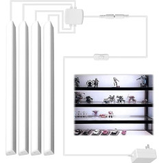 Cefrank Cabinet Lighting, 4 x 30 cm V-Shaped Bright Kitchen LED Light Strips - 1200 lm 12 W Showcase Lighting with Built-in On/Off Switch, EU Plug, White (6000K)