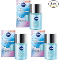 NIVEA Hydra Skin Effect 20 Seconds Instant Effect Hyaluronic Mask, 100 ml, sejas maska dienas un nakts kopšanai, maska ar tīru hialuronu [HA] (3 gabaliņi)