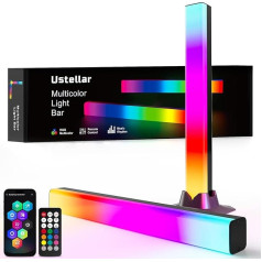 Ustellar Smart LED Lightbar, 42cm RGB IC Lightbar, TV Hintergrundbeleuchtung für 45-70 Zoll, USB Betrieben Ambient Lampe, Musik Sync Steuerbar über App und Fernsteuerung für Gaming Weihnachten Deko