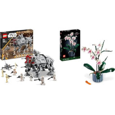 LEGO 75337 Star Wars at-TE Walker, kustīgs rotaļlietu modelis & 10311 Icons Orchid, mākslīgo augu komplekts ar ziediem