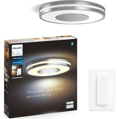 Philips Hue White Ambiance Being griestu gaisma 2400 lm ar dimmera slēdzi, alumīnijs, aptumšojama, visi baltie toņi, kontrolējama ar lietotni, saderīga ar Amazon Alexa (Echo, Echo Dot)