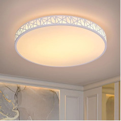 LUOLONG LED griestu gaisma ar tālvadības pulti, apaļa griestu gaisma, aptumšojama, 40 W, viesistabas lampa, moderna balta, dobs griestu apgaismojums, guļamistabas lampa, biroja, akrila griestu gaisma, aptumšojama, 50