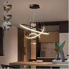 KSIBNW 3 gredzeni Modern LED kulonu lampa Ēdamgalds 45 W LED kulonu gaisma un kulonu gaisma Regulējams augstums ēdamistabai Dzīvojamā istaba Dimmable kulonu gaisma Alumīnija ar tālvadības pulti 3000 K -