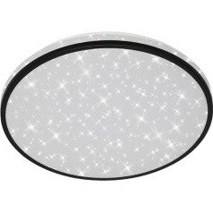 Briloner Leuchten LED panelis, griestu gaisma, ar 3456-215 zvaigžņu dekoru, 24 W, 2200 lūmeni, 4000 Kelvīnu, balta/melna, diametrs 38 cm