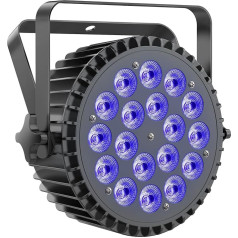 UKfog 6-in-1 LED Par 200 W 18 LED lukturi RGBWA + UV LED starmeši DMX512 Disco Light 7/10CH Party Light 4 vadības režīmi Apgaismojums DJ gaismas efekts bāriem/pirtis/svētki/studija/Halloween