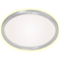 BRILONER Leuchten LED griestu gaisma ar fona apgaismojuma efektu, 22 W, 3000 lūmenu, 3000 Kelvīnu, alumīnija krāsa/balta, diametrs 42,5 cm