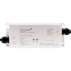 iluminize bezvadu / WiFi universālais kontrolieris, ūdensizturīgs IP67, 4 x 5 A pie 12-36 V PWM, LED lentēm (White/CCT/RGB/RGB/RGBW)