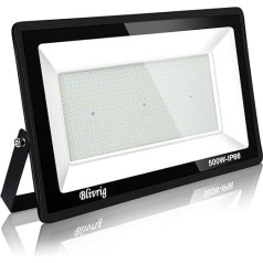 Blivrig 500 W LED āra prožektors, 50000 LM, īpaši spilgts āra prožektors, IP66 ūdensizturīgs LED prožektors, āra apgaismojums dārziem, pagalmiem, garāžām, viesnīcām (silti balta, 500 W)